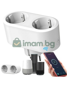 Умен двоен контакт с Wi-Fi, интелигентен таймер 16a, приложение